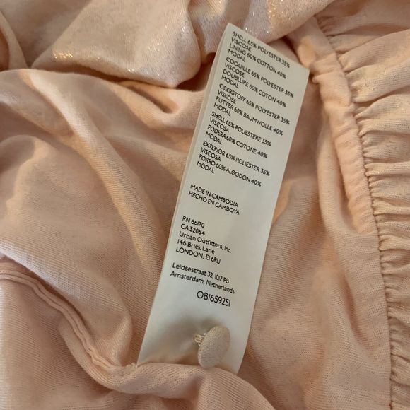 By Anthropologie Light Pink Shimmer Bubble Top Sz Small  Party Classy - Picture 8 of 11